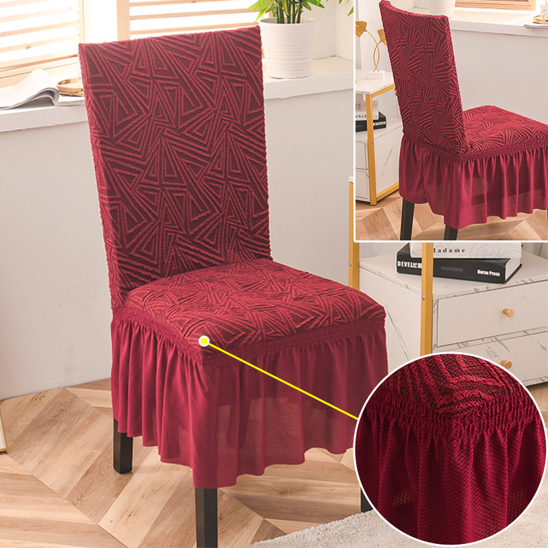 Relief light extravagant full bag chair cover skirt hem Stool Cover Hotel Home Stretch Dining Chair Hood Anti Dust Thickening