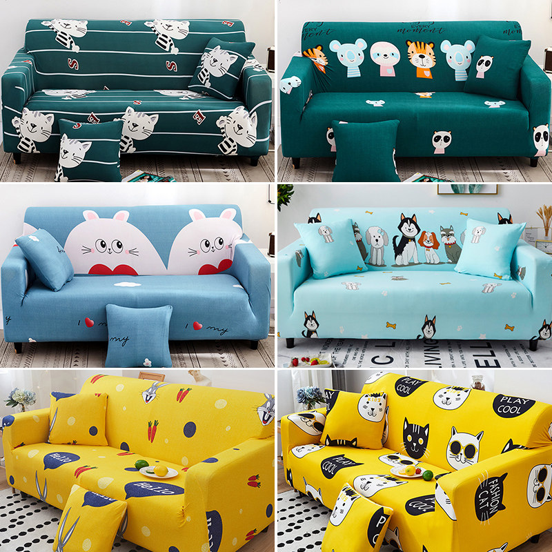Cartoon elastic 123 sofa bed bag set of all-bag anti-slip all season universal swastika can combine sofa towel fabric