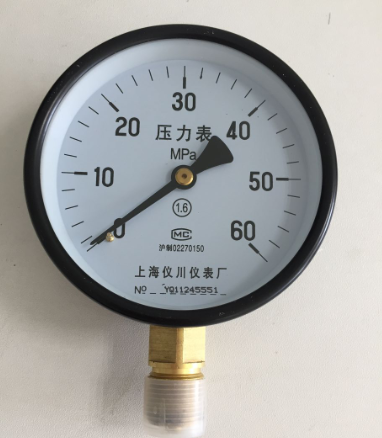 上海仪川仪表厂径向压力表y-100 0-60mpa 安装螺纹接口m20x1.5