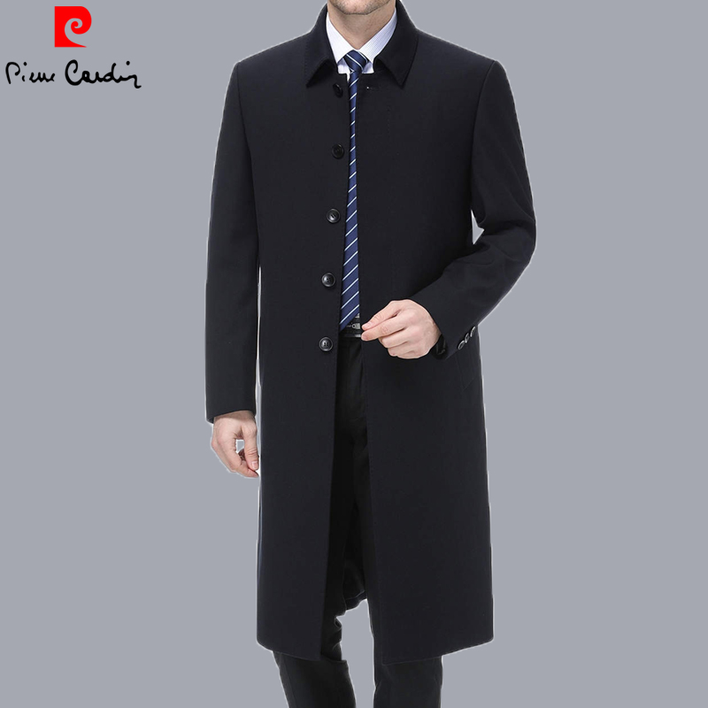 Pilkardin windjersey men's long version over knee spring autumn clothes in old age casual turnover Dad Grand size jacket jacket