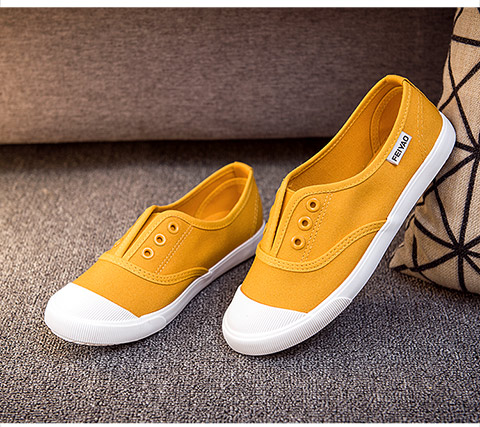 Giày trắng nhỏ nữ giày vải mùa hè Sinh viên Hàn Quốc hoang dã Harajuku ulzzang giày lười một chân giầy dép nữ