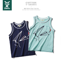 Boy summer bag vest cotton round neck small child sleeveless T-shirt children Childrens Fun camisole vest waistcoat waistcoat tide