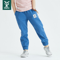 Boy anti mosquito pants thin model 2021 summer new fashion handsome casual black tie pants Sports children pants