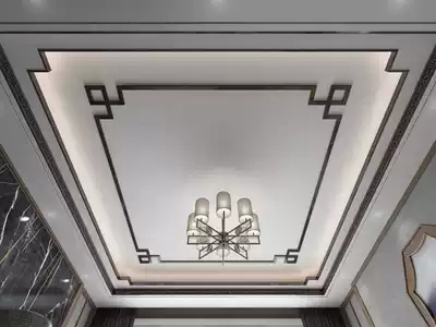 New Chinese style suspended ceiling Solid wood corner flower corner corner L line 7 word line Yang bag corner line Flat line