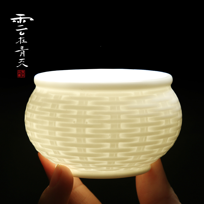 Jade porcelain master sample tea cup dehua white porcelain personal single glass ceramic kung fu tea cups white tea cup, small cup