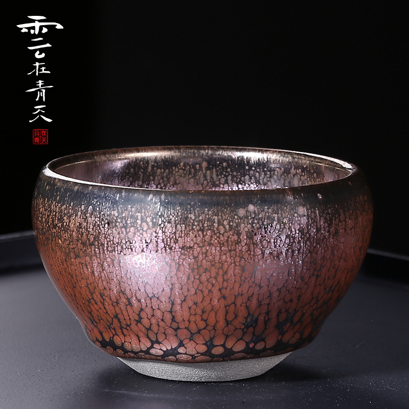 Built one cup tea glass Mosaic gold master large ceramic temmoku bowl ore, tea cups kung fu tea set