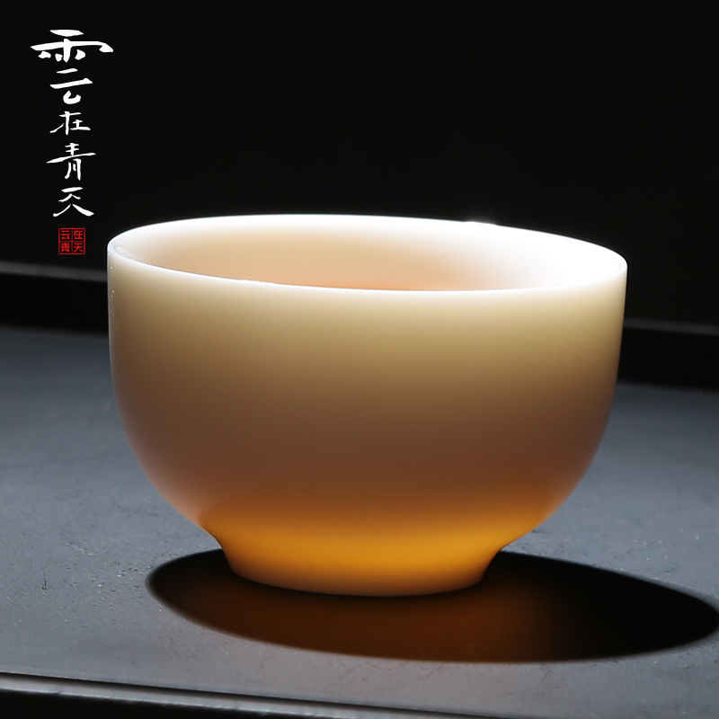 Since raw glaze sketch dehua ceramic kung fu tea cups of jade porcelain cup tea master individual cup of white tea cups