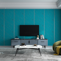 Upscale deer leather suede non-woven fabric marble 3D wallpaper bedroom living room minimalist TV background wall Vertical striped wallpaper