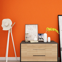High-end Nordic Vegan Color Orange Yellow Red Pink Wall Cloth Seamless Full House Bedroom Living Room Minimalist Pure Color Orange Wall Cloth
