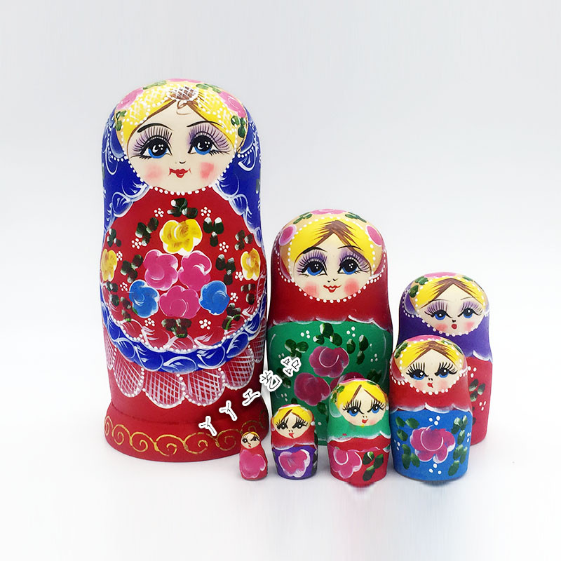 Seven Floors Orange Bellied Girl Russian Kit Wooden Toy Gift Specialities Wish Doll Couple Birthday Gifts