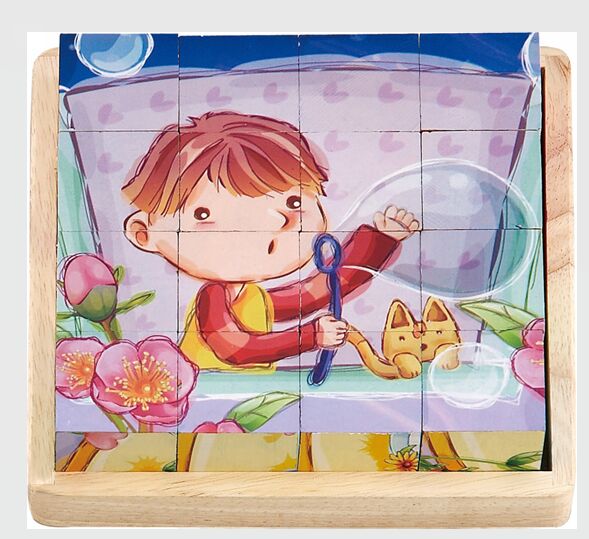(Macro-Based Toys) Six Faces Painting Children Puzzle Jigsaw Puzzle Young Children Early Teach Enlightenment Education Building Blocks