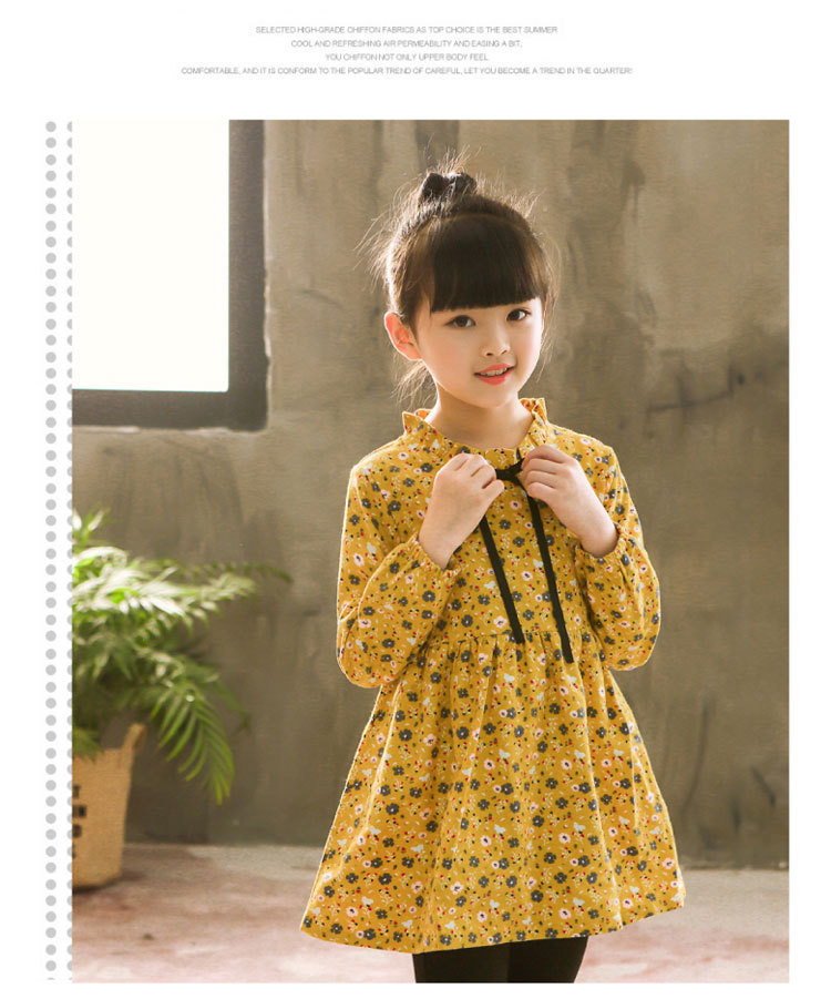2018 bé gái mùa thu đông mới mặc váy cotton bé gái váy hoa tay dài công chúa đầm thời trang váy công chúa cho bé gái 12 tuổi