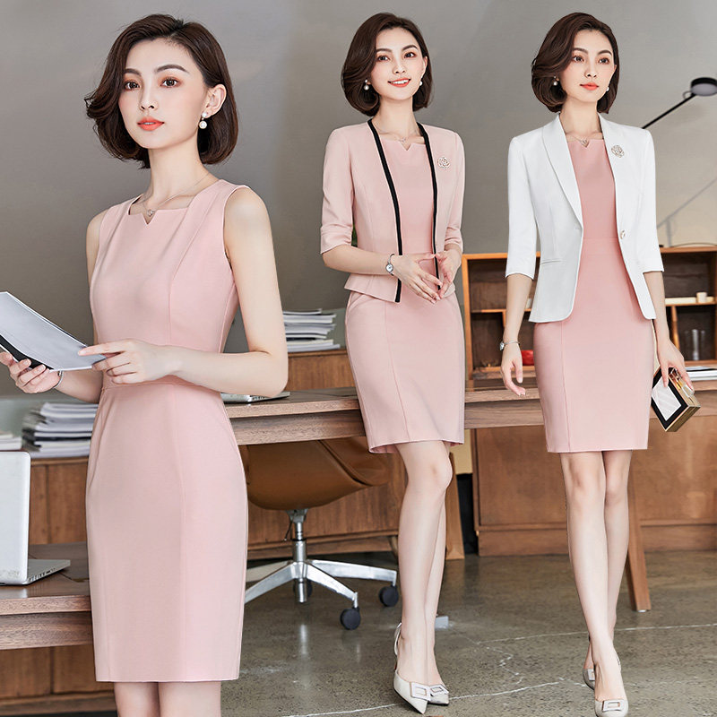 Career suit Female name Yuanyan Xiaoxiang white collar teacher presenter is wearing a jewelry store to work in two sets of uniforms
