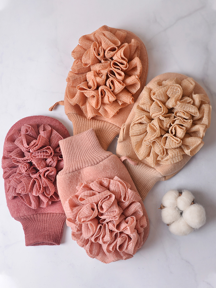 Bath towel rub bath towel dual-use household soft does not hurt the skin double-sided gloves Bath towel Bath ball bubble plus not loose girl