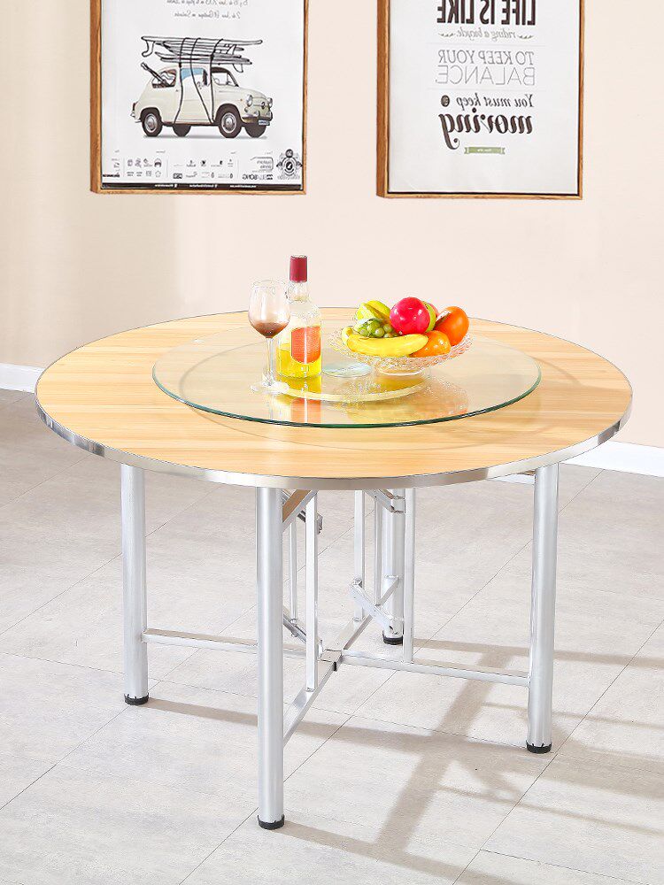 Tear-down and down-and-down-to-the-table Grand Round Table Round Table table with glass turntable Folding table Table Dining Room Dining Table