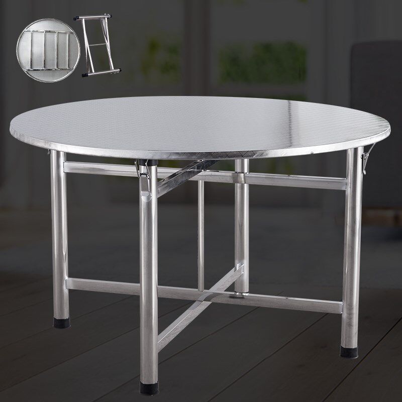 Demolition Stacks of Stacks Up and down The Stainless Steel Folding Large Round Table Square 10 People Dining Table Round Round Table Face