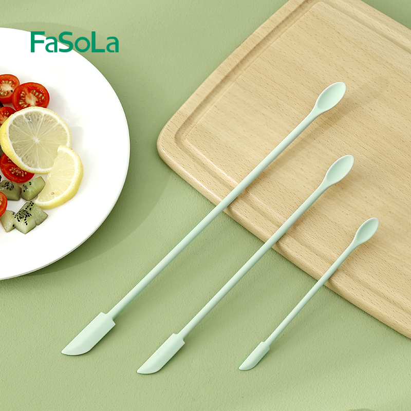 FaSoLa mini silicone integrated small scraper small face cream spoon Makeup Bottle Baking Scraper Fruit Jam