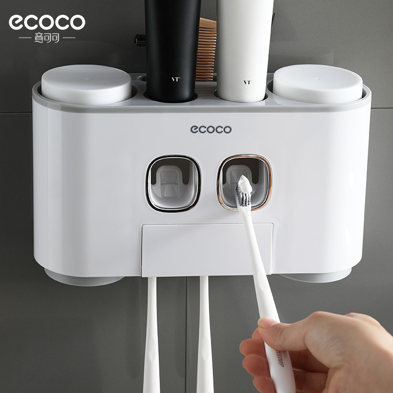 ecoco toothpaste toothbrush shelving fully automatic toothpaste squeezer suction wall type home press Squeeze Thezer Suit