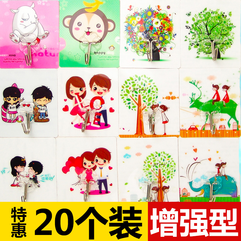 Hanging the hook strong adhesive stick-to-cartoon wall wall hanging weight kitchen without trace paste door