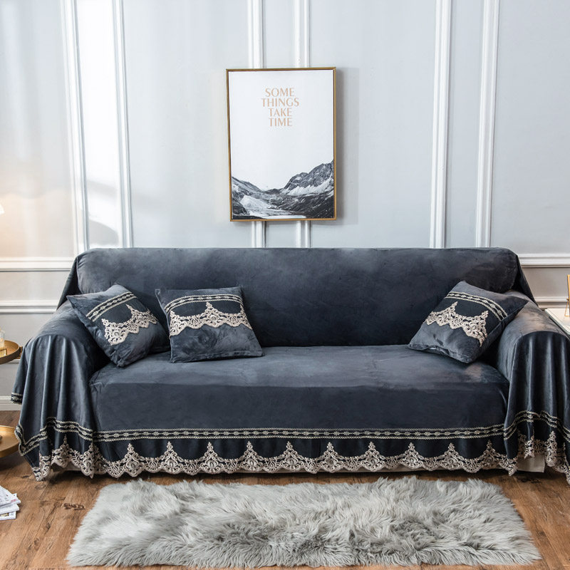 Winter plush Nordic European style sofa cushion cover towel non-slip simple modern sofa cover cover cloth all inclusive universal