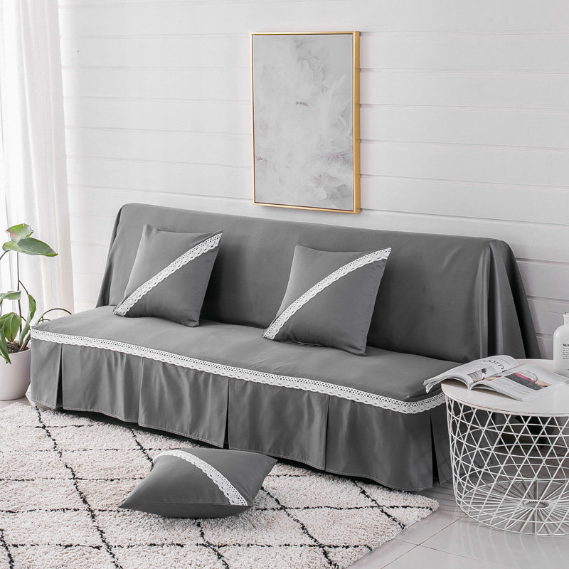 Sofa towel full cover sofa cover cover full pack armrestless sofa bed folded gray general lazy