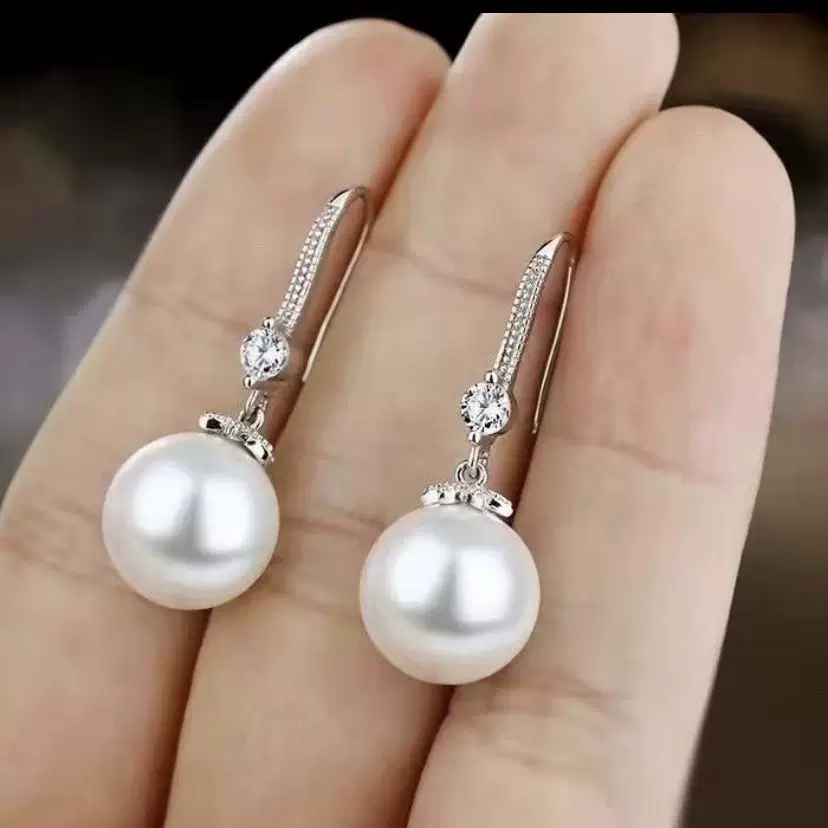 Серебряные серьги из жемчуга, гипоаллергенные клипсы для ушей, образец 925 пробы, простой и элегантный дизайн