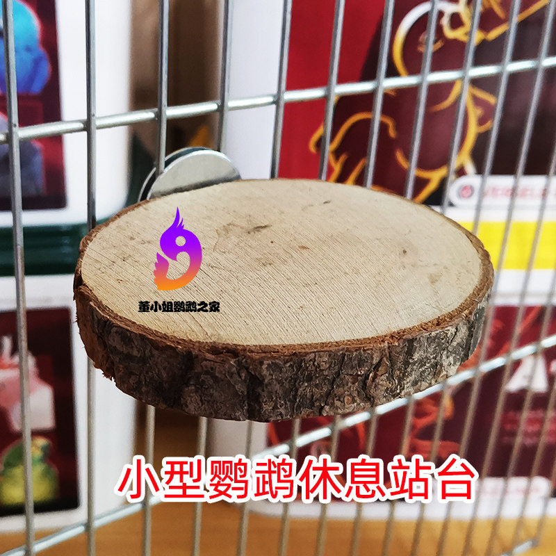 Natural Wood Small Parrot Sleeping Rest Platform Grinding Mouth Nibbling Toy Bird Supplies Pacific Tiger Leather Peony-Taobao
