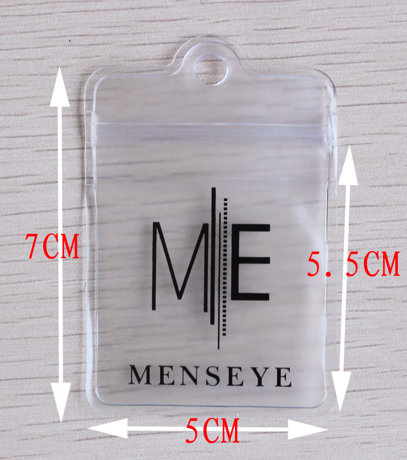 Plastic small button bag Zipper Waterproof clothing luggage accessories Label bag Frosted transparent PVC buckle bag