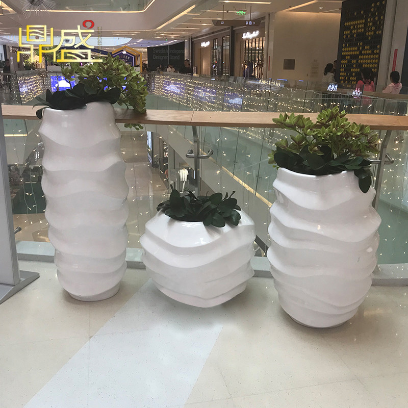 Hot glass fiber thread combination flower pot vase Shopping mall hotel decoration Mei Chen ornaments Floor-to-ceiling large flower vase