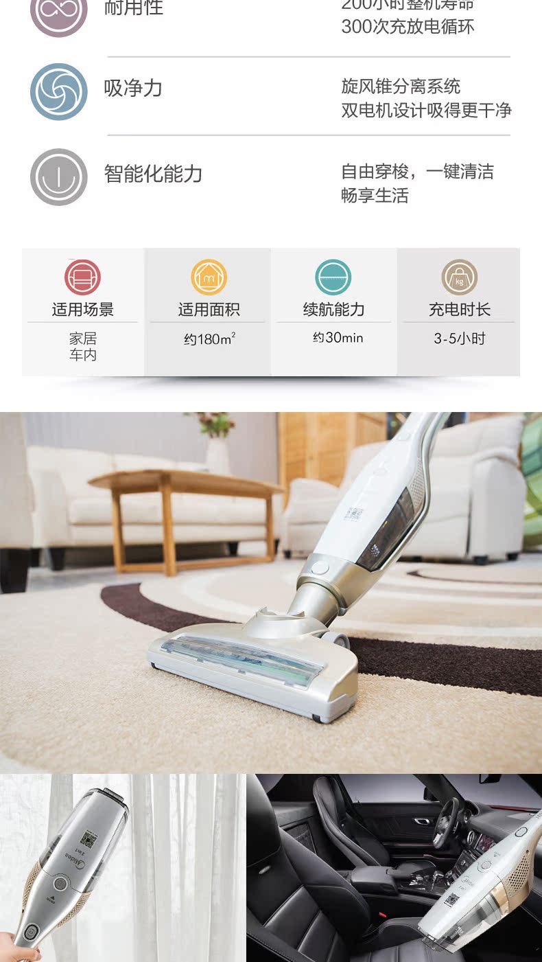 Máy hút bụi không dây đẹp hộ gia đình nhỏ cầm tay mạnh mẽ có thể sạc lại chân không dây mạnh mẽ u5-l021c - Máy hút bụi robot quét nhà