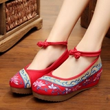 Этнические туфли на платформе, танцующая повседневная обувь, этнический стиль