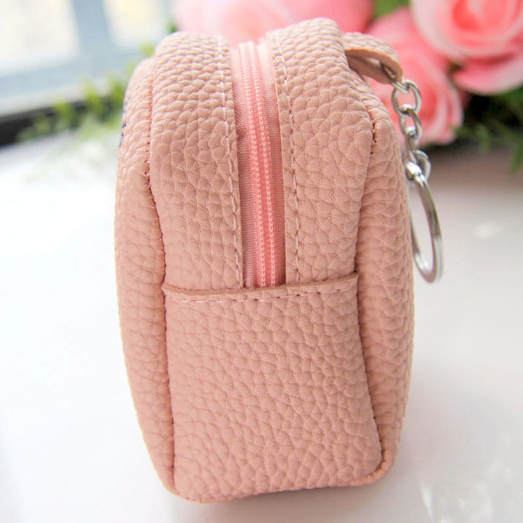 Đồng xu Hàn Quốc ví nữ móc chìa khóa túi mini sáng tạo dây kéo nhỏ ví nhỏ dễ thương túi sinh viên túi lưu trữ - Trường hợp chính ví móc khóa lv