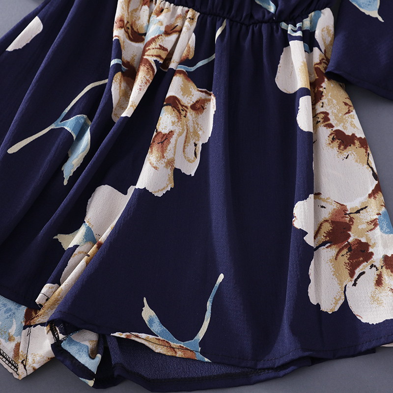 Mùa hè 2019 phiên bản Hàn Quốc mới của quần lửng ống loe siêu rộng có cổ in jumpsuit nữ cạp cao cạp cao quần sọt kaki nữ