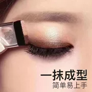 Phấn mắt hai màu mờ mờ không bị nhòe màu mắt không thấm nước đĩa một chạm tạo thành rung động lười biếng với cùng một kiểu trang điểm - Bóng mắt