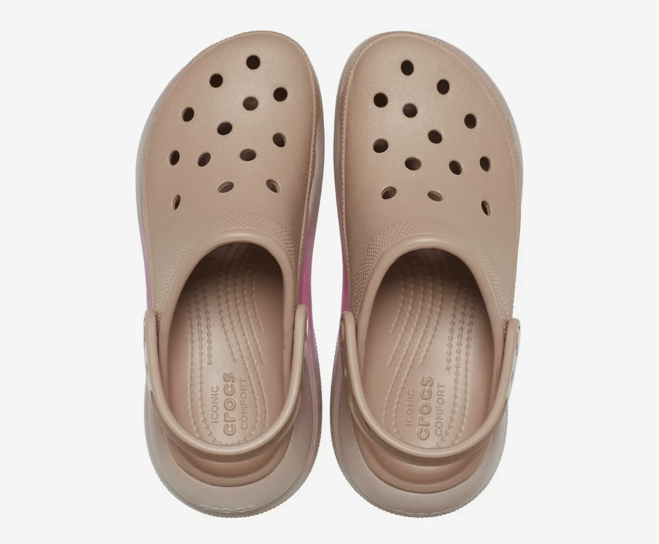 Клубнично-латте пухлые туфли с большой подошвой Hole Shoes Crocs Classic Crush clog США покупка напрямую по электронной почте