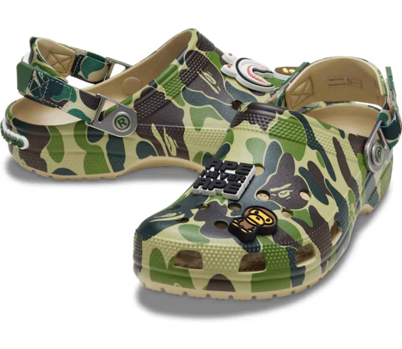 Ограниченная коллекционная обувь кроссбрендированный BAPE X Crocs Classic Clog с дырочками, которую вы ищете