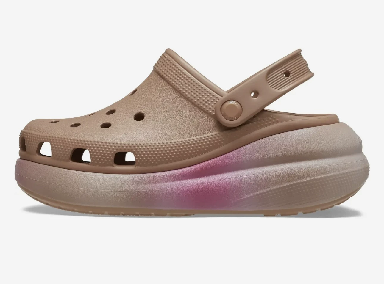Клубнично-латте пухлые туфли с большой подошвой Hole Shoes Crocs Classic Crush clog США покупка напрямую по электронной почте