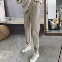 Spring and autumn and winter wear tide mother granny pants thickened and velvet womens winter casual spring pregnant womens hair Harun pants