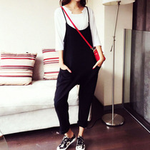 Spring and summer days thin wear loose casual casual pregnant women spring straps pants set Spring and Autumn models 2018 fashion New