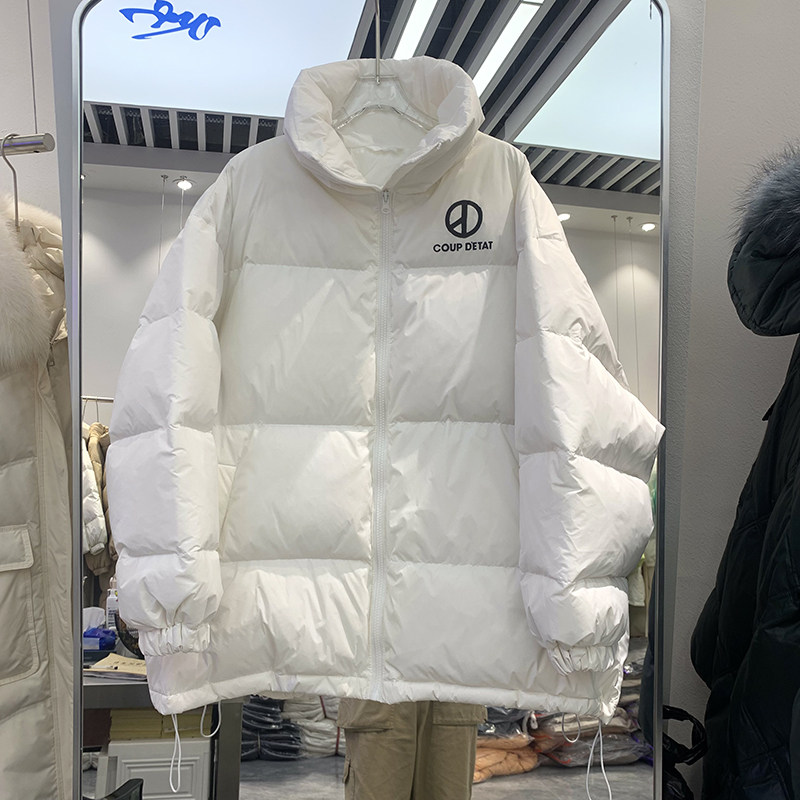 Anti-Ji Qingkura Right Zhilong Tongo Down Clothes Woman short section 2021 New lovers Han version Loose White Duck Suede Jacket