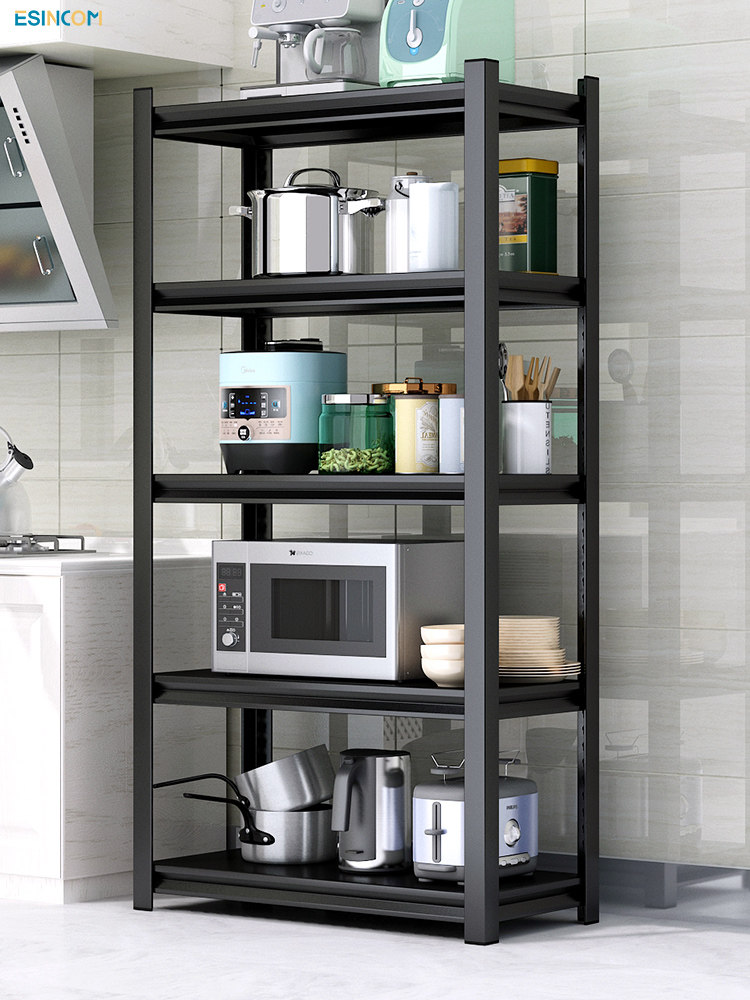 Five-layer metal kitchen shelf Floor-to-ceiling layered microwave oven storage shelf Household appliances storage iron rack