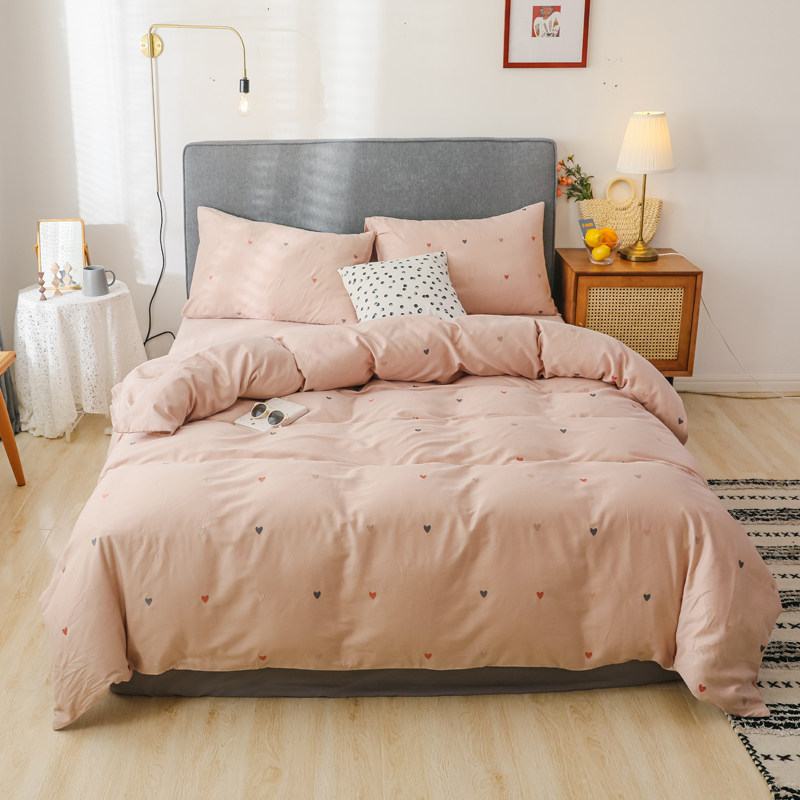 Nordic Wind Home Textiles Embroidered All-cotton Pure Cotton Four Pieces Style 40 Gung Satin Soft Comfort Embroidered Quilt Cover Quilt Cover