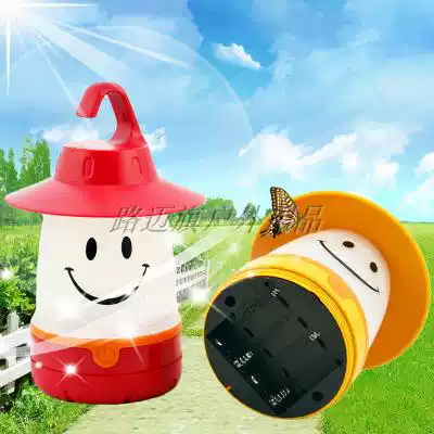 New children's light 7LED outdoor tent light cartoon smiley face accompany light night light gift camping light