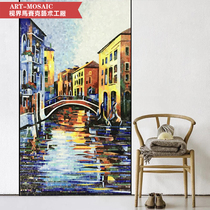 Personality simple glass mosaic tile fine cut painting entrance background wall Nordic living room puzzle dining room mural