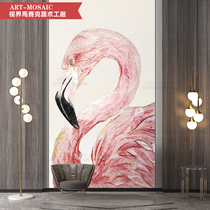 Personality custom art mosaic cut painting ins Net Red Flamingo Modern simple porch restaurant background wall