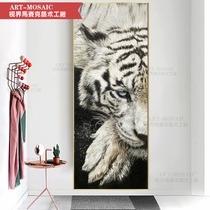 Personality customization Nordic modern light luxury tiger pattern mosaic cut puzzle tile background wall stickers mural