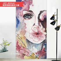  Mosaic factory background wall Simple modern living room entrance aisle background puzzle cut painting parquet tiles