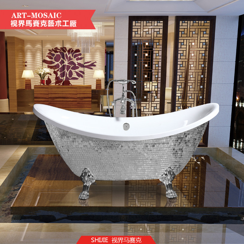 Vision mosaic personalized custom classical Chaise mosaic bathtub ingot tank 1 71 meters 24K pure silver