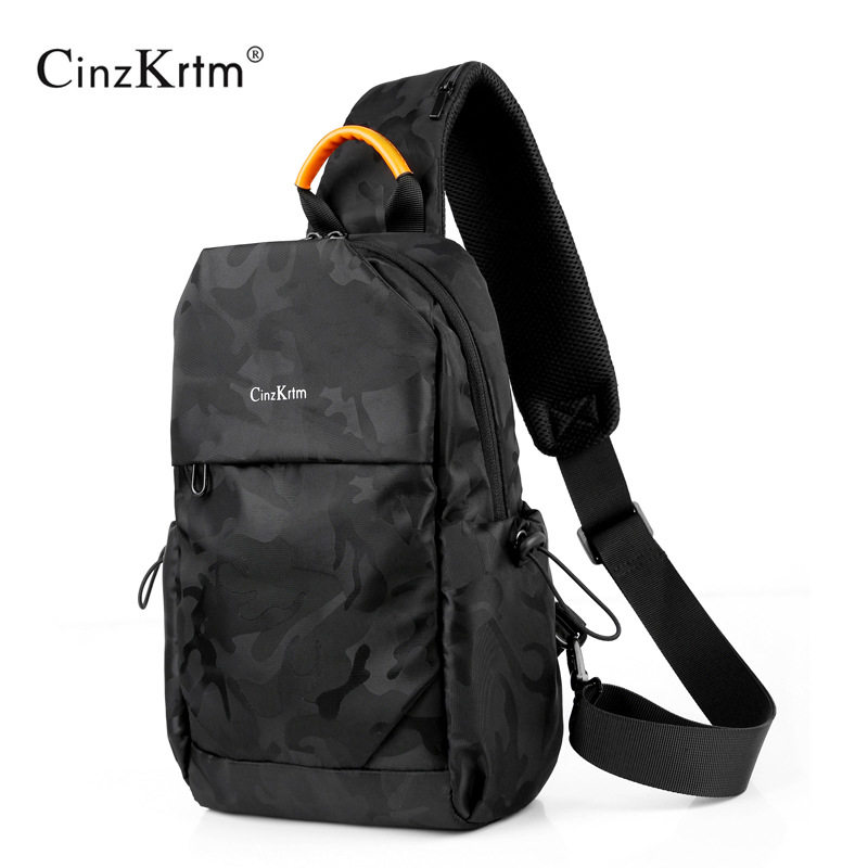 Men's Chest Bag Camouflated Single Shoulder Bag Skew Satchel Fashion Tide Card Men's Bag Ins Chest Front Small Bag Waterproof Oxford Cloth