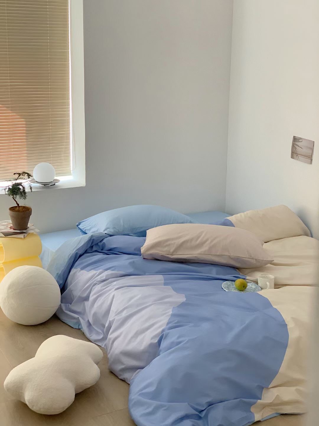 Sleeping a good sleep in Morandi colored salt Macaron color piece of four - piece satin red 100 full cotton sheet